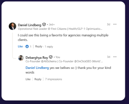 Testimonial from Daniel Lindberg