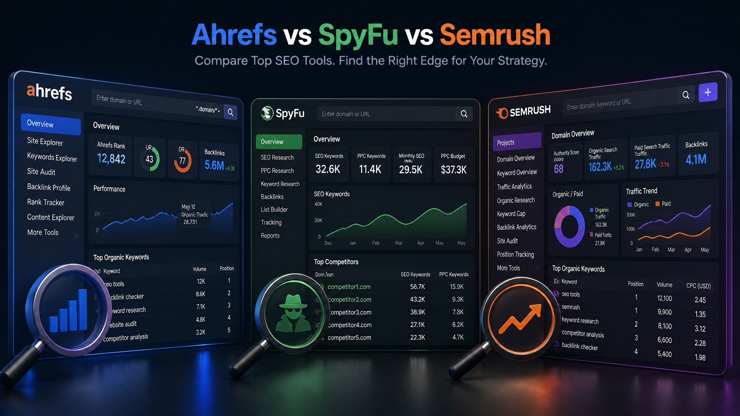 Ahrefs vs SpyFu vs Semrush: The Honest 2026 SEO Tool Showdown